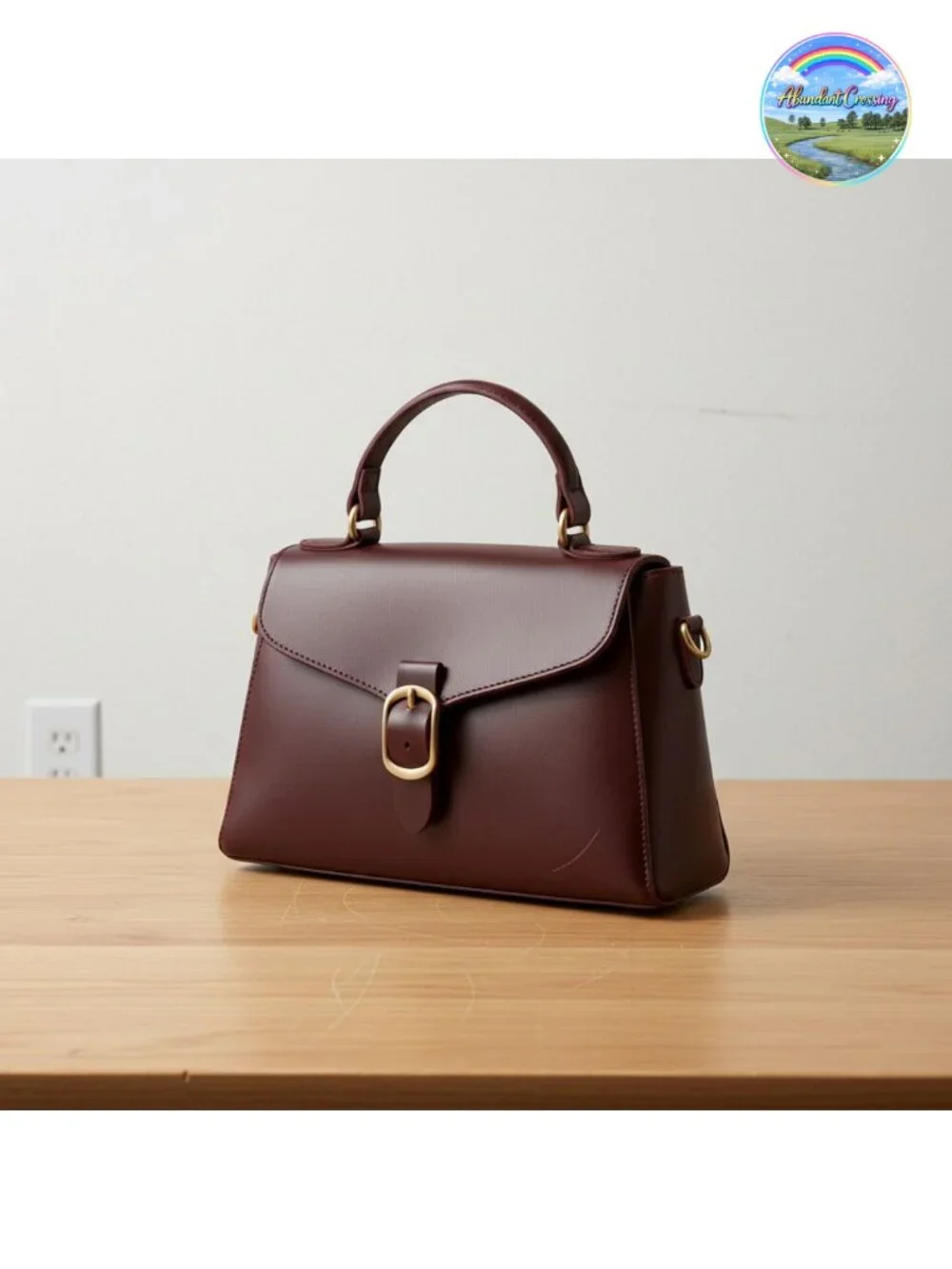 Vintage Vegan Leather Flap Top Handle Satchel Bag with Detachable Clutch